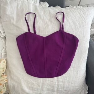 Aritzia purple corset crop top